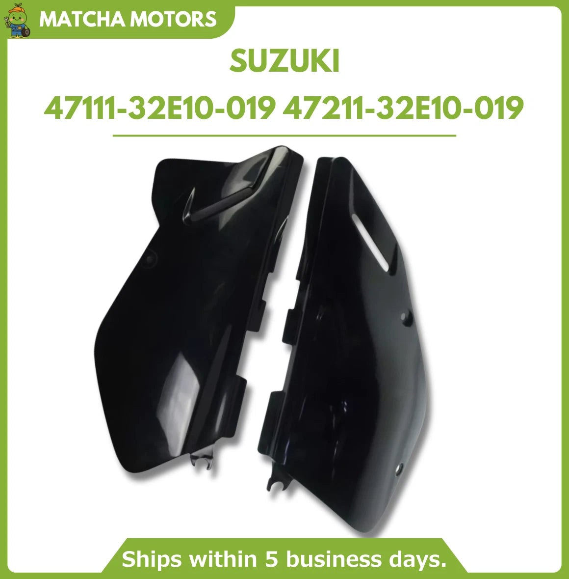 SUZUKI Genuine 47111-32E10-019 / 47211-32E10-019 Black Side Frame Covers