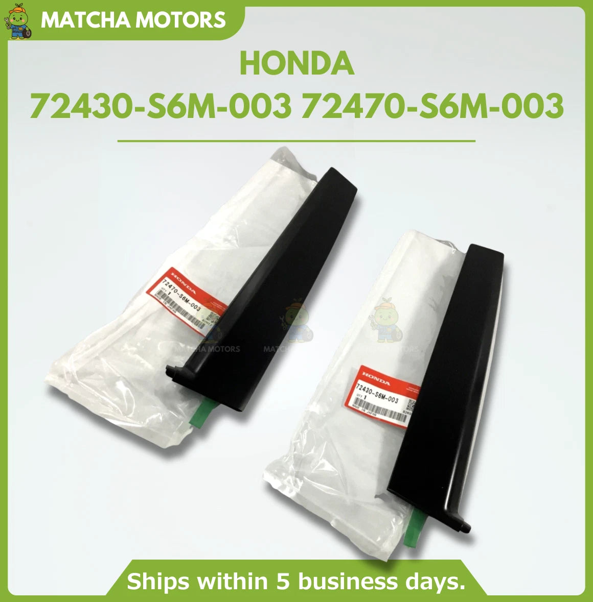 HONDA Genuine 72430-S6M-003 / 72470-S6M-003 Door Sash Pillar Trim Set