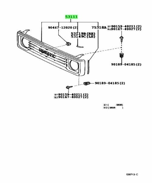 TOYOTA Genuine Land Cruiser 70 KZJ7# LJ7# RJ7# Front Radiator Grille 53101-60100 - Image 8